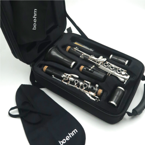 Clarinete Sib Boehm Star Granadillo 17 Chavess Prateadas E Pilares De Ouro Rosa