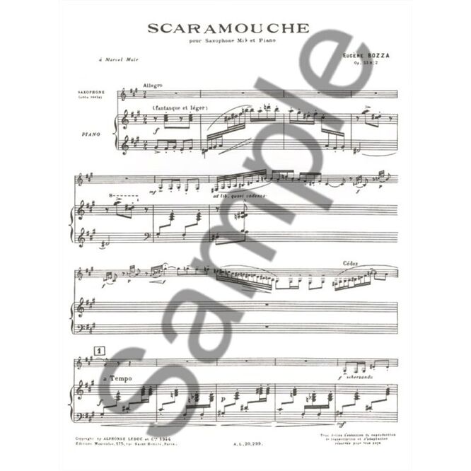 BOZZA, EUGENE.- SCARAMOUCHE SAMPLE