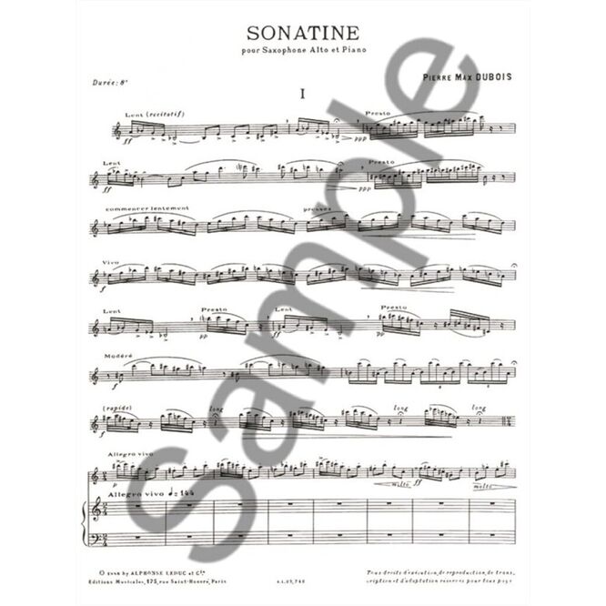 DUBOIS, PIERRE MAX.- SONATINA (SONATINE) SAMPLE