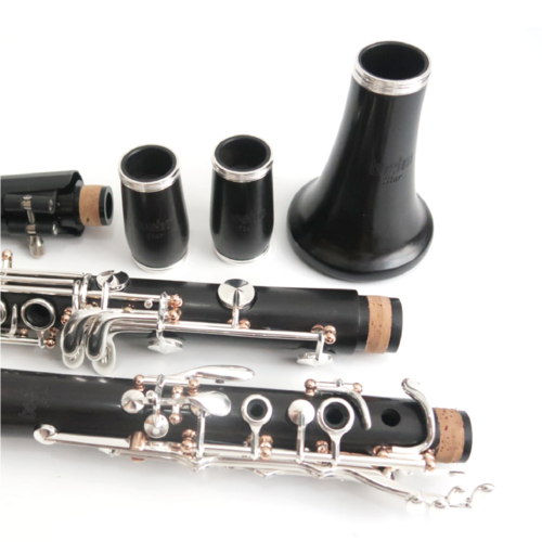 Clarinete Sib Boehm Star Granadillo 17 Chavess Prateadas E Pilares De Ouro Rosa