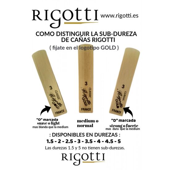 Palheta Para Clarinete Sib Rigotti Gold 2 Médio