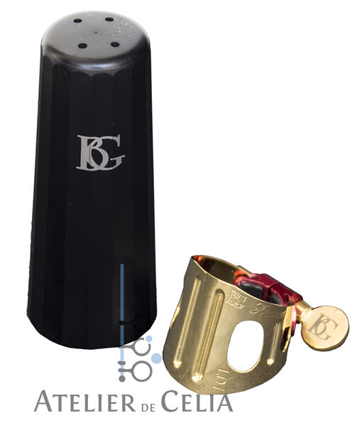 Braadeira E Porta-Boquilhas Para Clarinete Sib Ou Saxo Alto Bg Duo Ld-1 Banhado A Ouro 24K