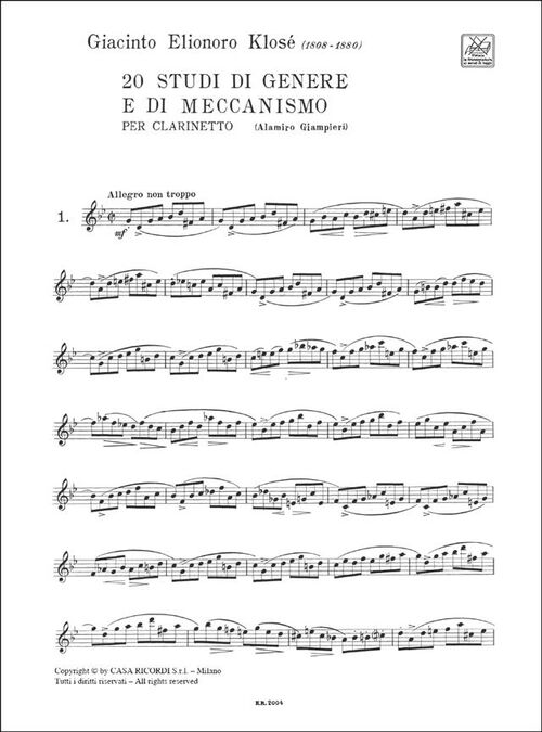 KLOSE, HYANCITHE-ELÉONORE.- 20 ESTUDIOS DE GENERO Y MECANISMO (GIAMPIERI) SAMPLE