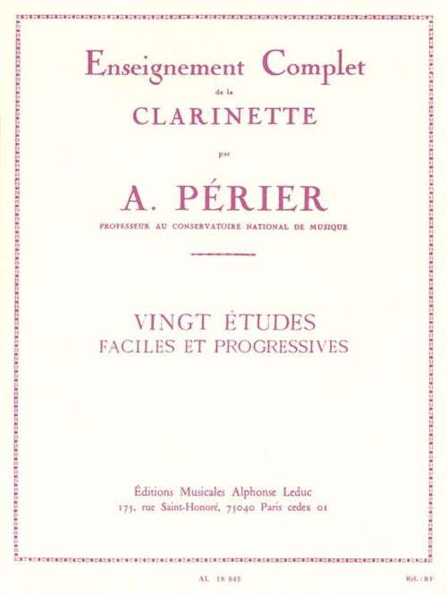 PERIER, AUGUSTE.- 20 ESTUDIOS FÁCILES Y PROGRESIVOS