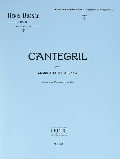 BUSSER, HENRI.- CANTEGRIL OP.72